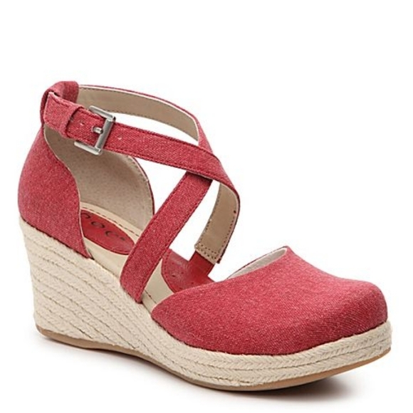 boc Shoes - B.O.C Bree Espadrille Red Wedge Sandals Sz 11 Ankle Strap SH204